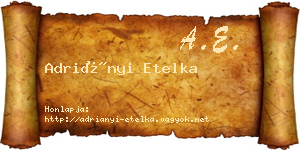 Adriányi Etelka névjegykártya