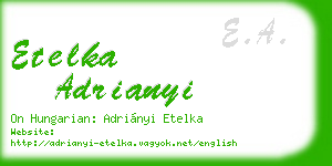 etelka adrianyi business card